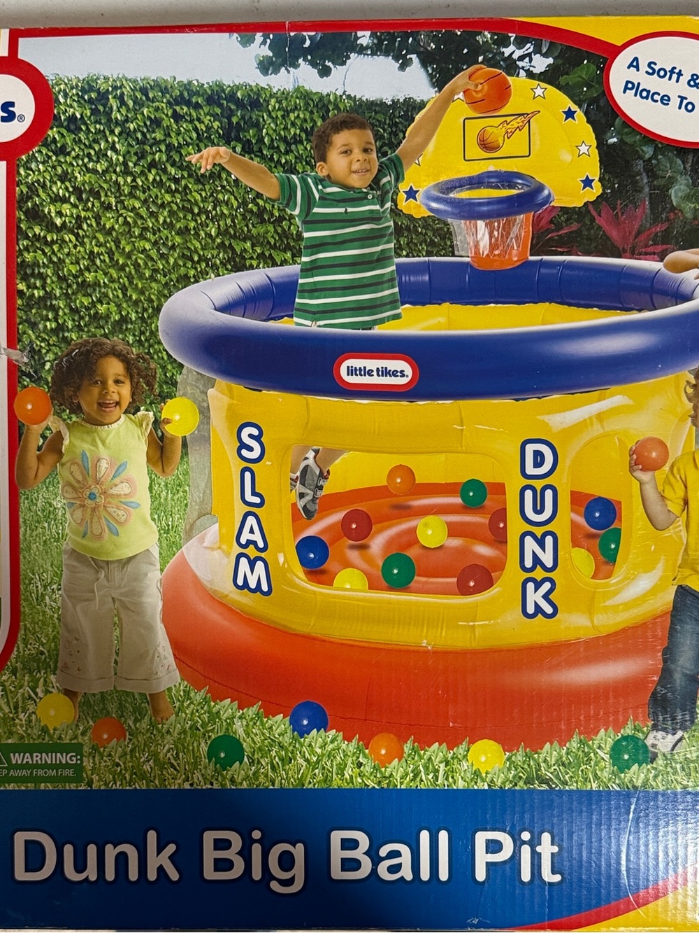 Little Tikes Slam Dunk Big Ball Pit Inflatable Play Center w/ 20 Balls